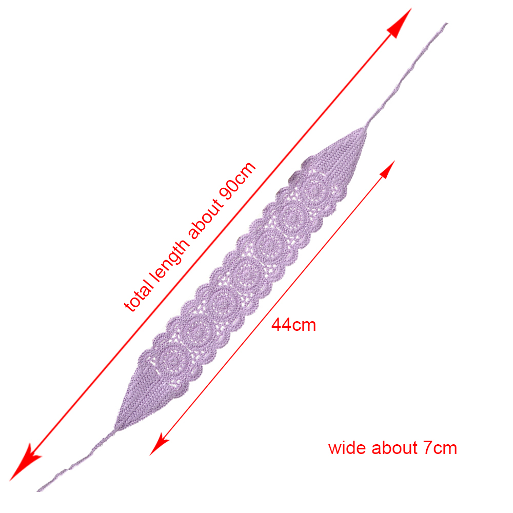 AWAYTR Effen kleur holle gebreide haarbanden Vintage haarsjaal voor vrouwen Bloem gebreide hoofdband Boheemse haaraccessoires