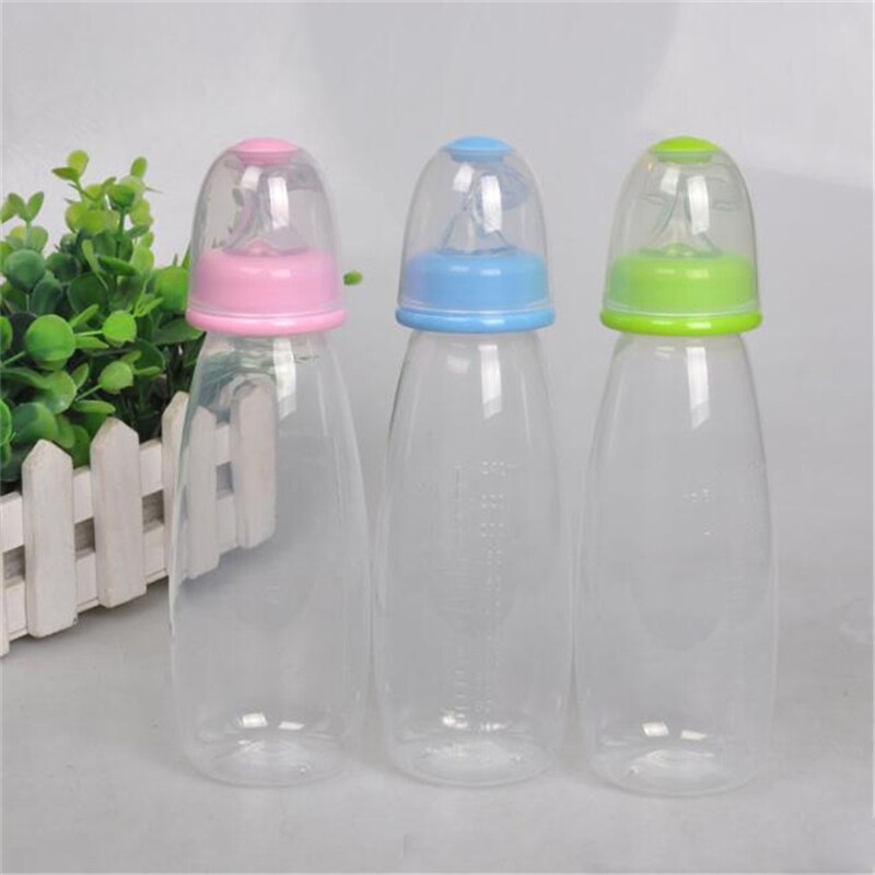 1 stk baby fodringsflaske 240ml sikkerhed nyfødt baby madrice pasta fodring ekstruderingsflasker 3 farver