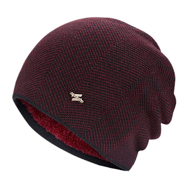 Xlamulu skullies huer varme strikhuer kvinder vinterhuer til mænd hat hankasketter balaclava gorro hue hunhue: Rødvin