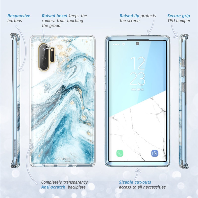 For Samsung Galaxy Note 10 Case Release) i-Blason Cosmo Full-Body Glitter Marble Cover WITHOUT Built-in Screen Protector