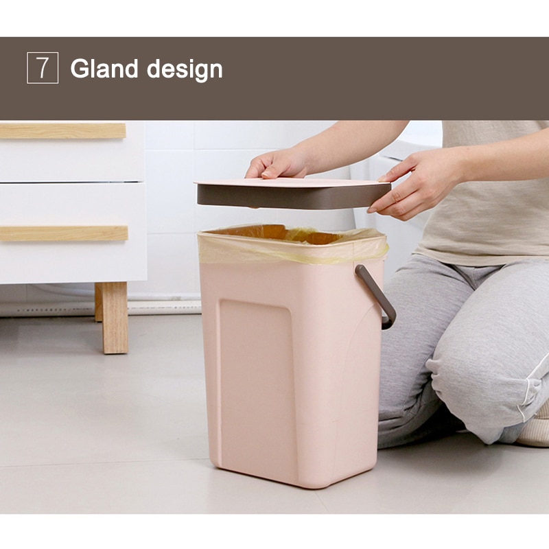 Trash Can Kitchen Wall Mounted Garbage Bin Recycle Compost Bin Bathroom Dustbin LKS99