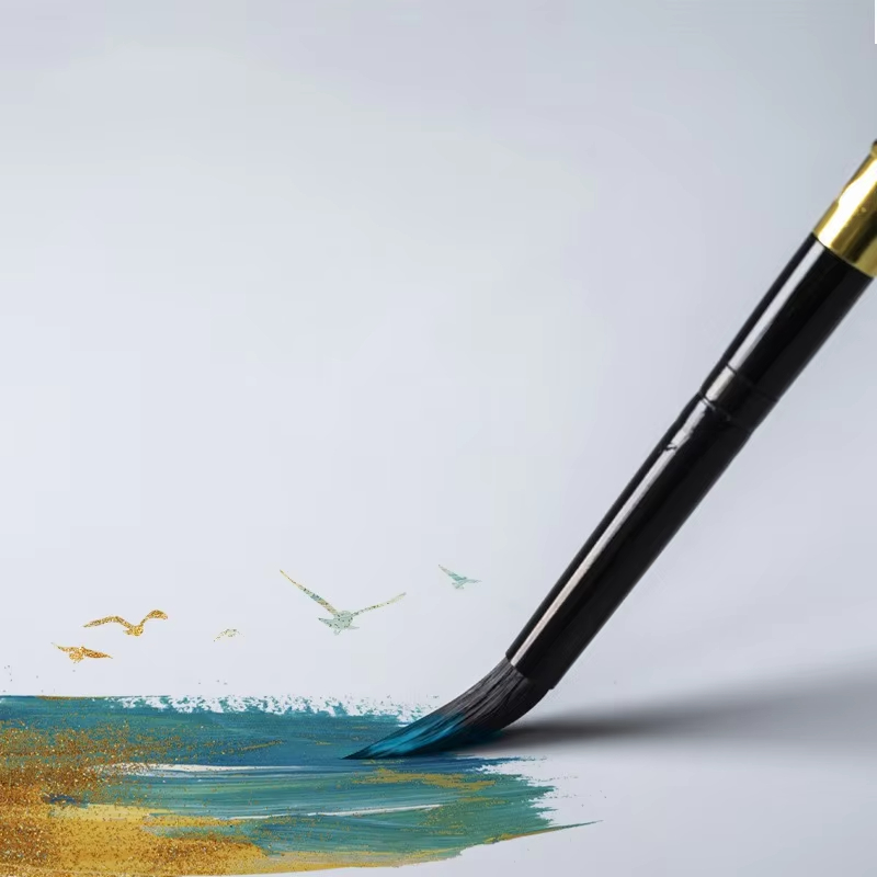 Borrence Artist Hand-Painting Drawing Brushes for Acrylic Gouache Watercolor Oil Painting Pen Nylon Hair Travel Hook Line Brush