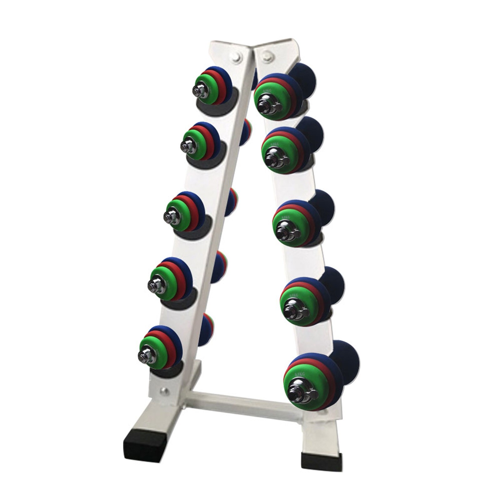 A-Frame Dumbbell Rack Heavy Duty 5 Tier Weight Rack Stand Solid Steel Dumbbell Storage Holder For Home Office Gym Supplies