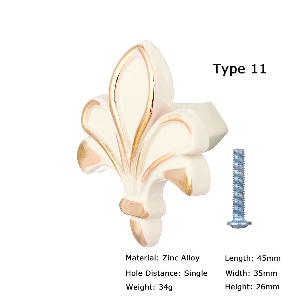 Zinc Alloy Ivory White Cabinet Handles Kitchen Cupboard Door Pulls Drawer Knobs European Furniture Handle Hardware: Type 11