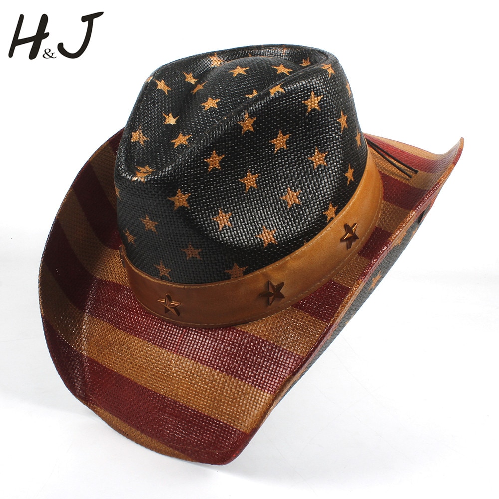 Herre strå cowboyhatt for sommer western sombrero hombre cowgirl jazz caps solhatt størrelse 58cm