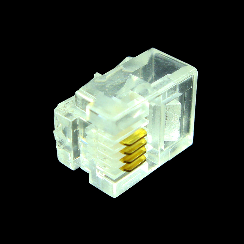 20pcs RJ11 6P2C 6P4C 6P6C Gold-Plated Telephone Internet Modular Plug Jack RJ-11 Connector Crystal Heads