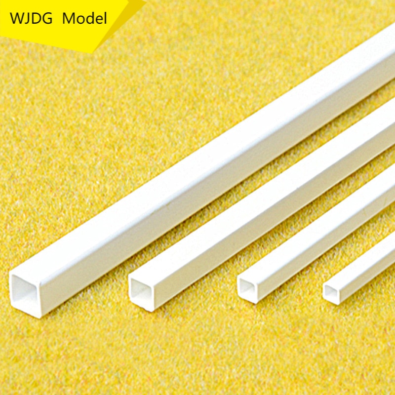 10Pcs Abs Wit Plastic Mal Buis Holle Vierkante 3Mm/5Mm/6Mm/8Mm/25Cm Lange Building Zand Tafel Model Diy Materia