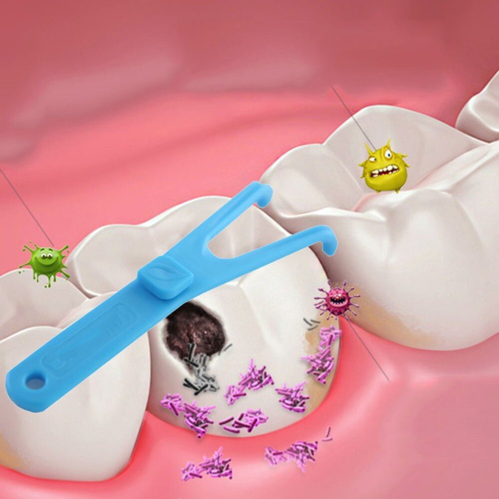 Y forme dentaire porte-fil sécurité santé spéciale de poignée interdentaire dents nettoyage bâton outils support d'aide