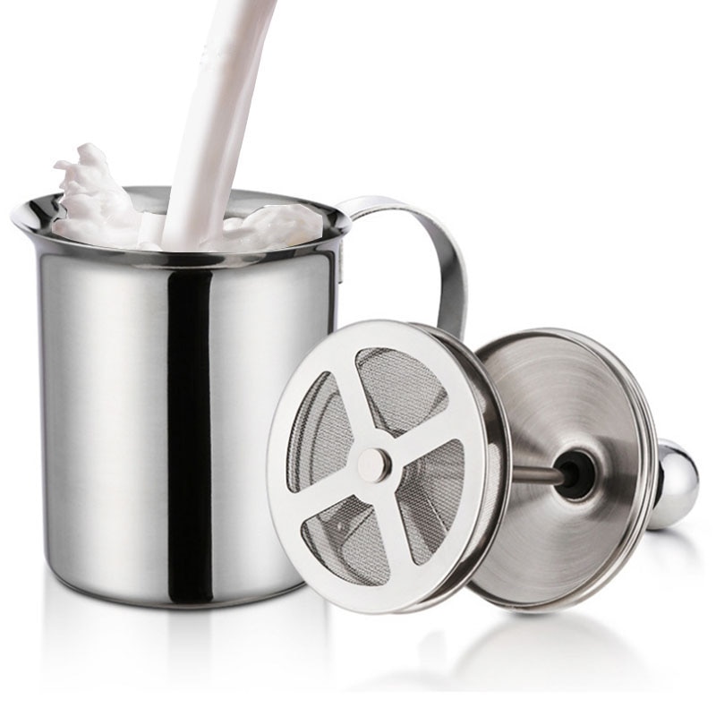 800 ml Double Mesh Melk Creamer Rvs Melkopschuimer voor Cappuccino Melk Kannen Eiklopper Keuken Tool Gadgets