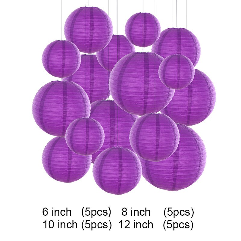 lanterne chinoise lanterne decoration mariage boule chinoise papier décoration mariage Lanternes rondes colorées en papier, 20 pièces, décorations du nouvel an chinois, décor d&#39;anniversaire et de mariage: deep purple