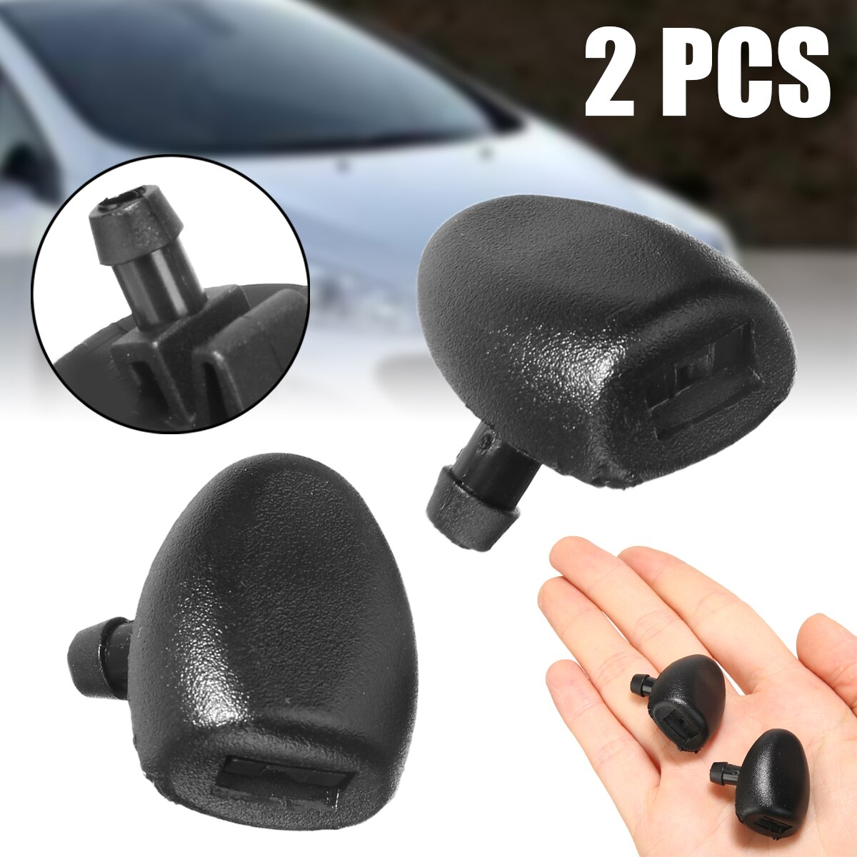 Mayitr 1 Pair Windscreen Window Wiper Water Washer Jets Nozzles Car Styling Windshields Parts For Peugeot 407 206