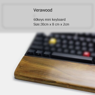 Kashcy Verawood solid wooden palm rest for Ergonomic Gaming Mechanical Keyboard wrist support pad ,60 87 104 108keys: Verawood-60keys