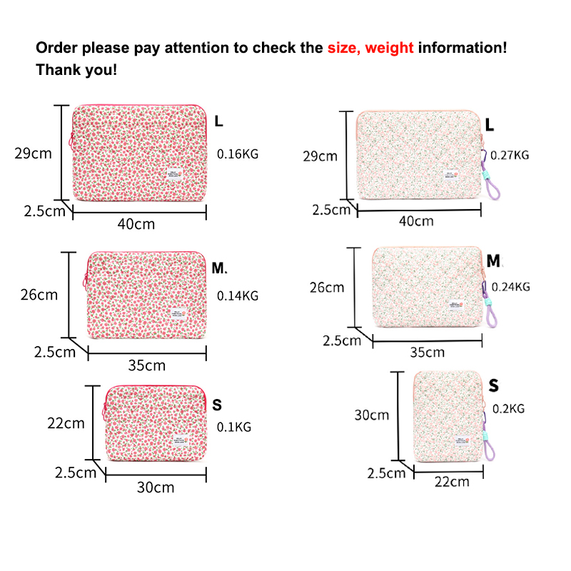 11 13 14 15 15.6 Inch Laptop Sleeve Cute Flower Laptop Carrying Case Bag Portable Table Cover Bags for Mi Mac Book HP ASUS