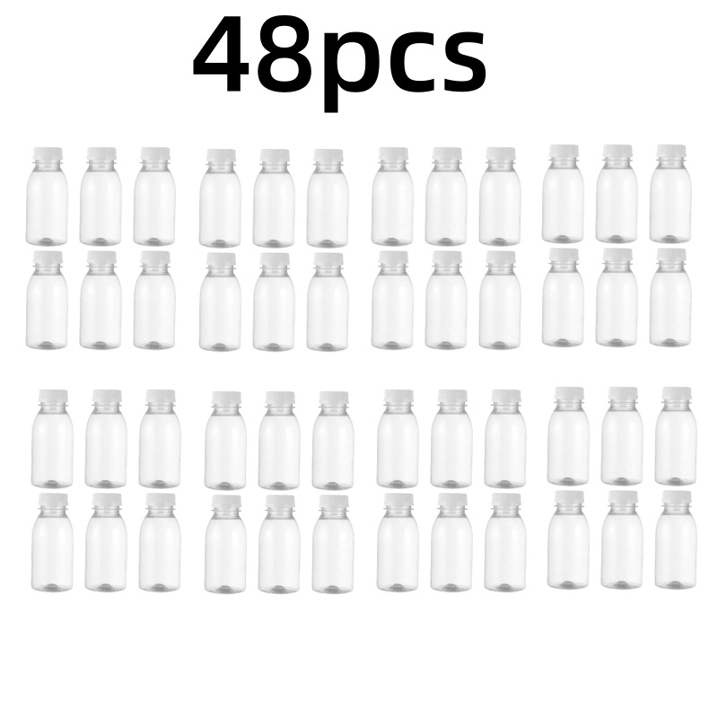6pcs Small Plastic Bottle 100ml Milk Bottles Small Juice Bottles Leakproof Milk Bottles Portable Beverage Bottles Plastic Water: Pink