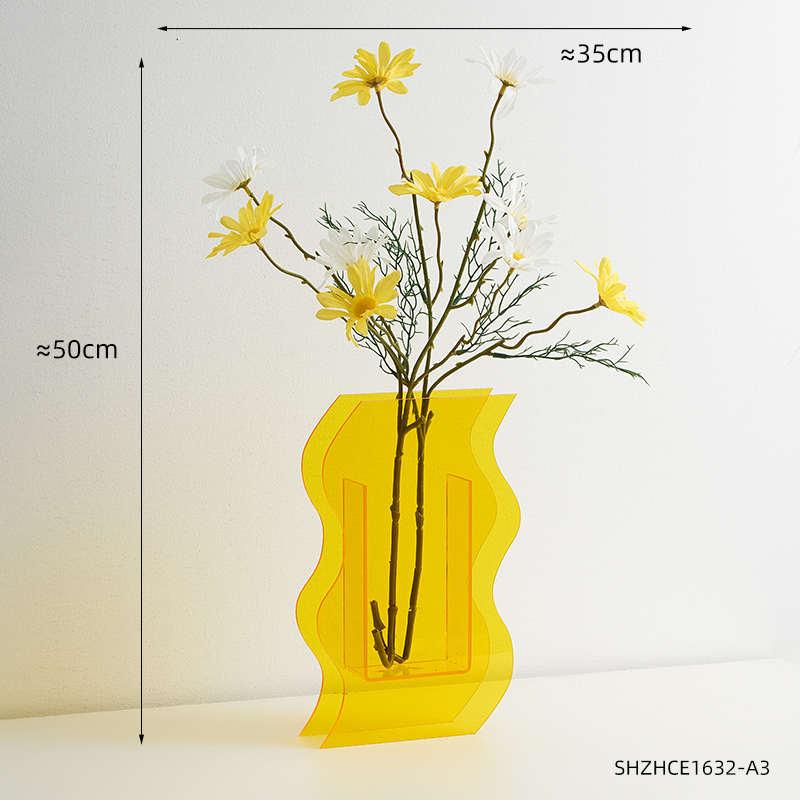 Vase en acrylique Transparent, décoration nordique, décoration de Table pour la maison, salon, chambre à coucher, décoration de bureau,: Combination 3