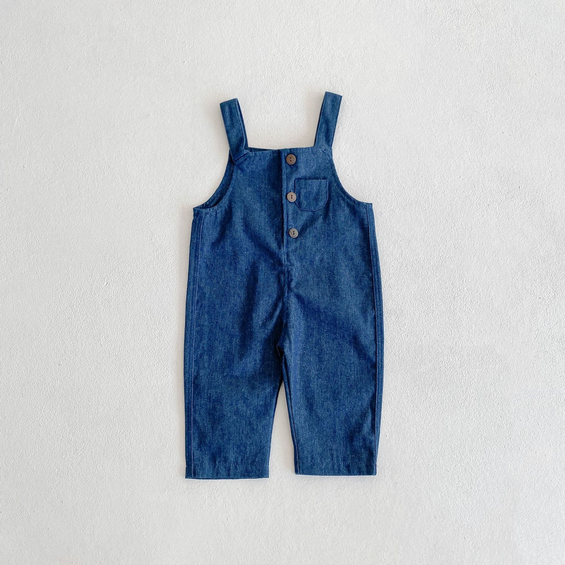 Jean à bretelles en coton et Denim pour bébé, pantalon à la pour garçon de 0 à 2 ans, printemps et automne, 1055B: 66 for 6m