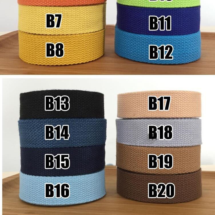 5 meter meetee 2.5cm bomuldslærred webbing bånd sytaske strop bælte bias bindende tape til tøj rygsæk tilbehør håndværk
