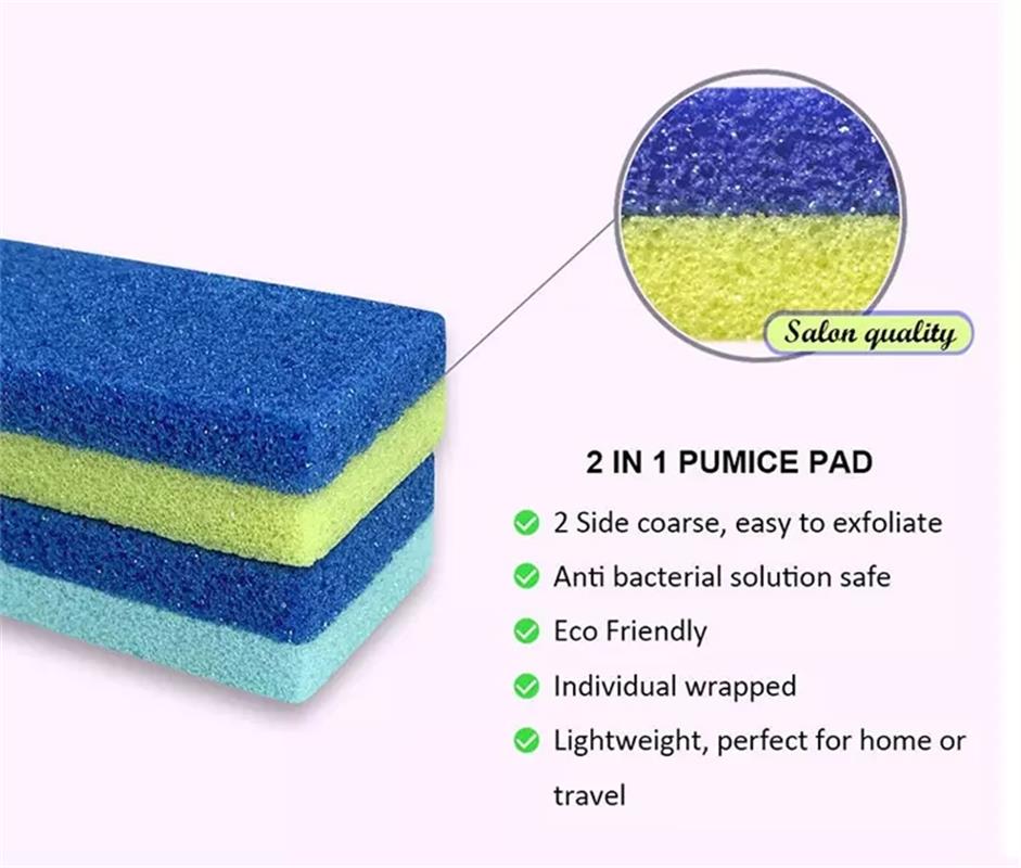 100Pcs Pumice Stone 2 in 1 Pedicure Foot File Callus Stone Foot Callus Remover Foot Care Tool Foot Filer Pumice Bar Random Color
