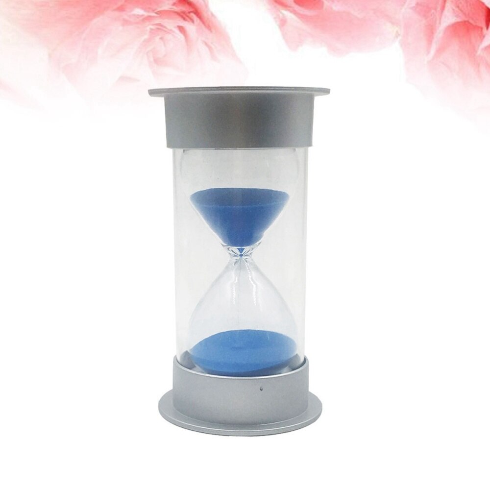25 Minutes Hourglass Timer Decoration Small Silver Covered Blue Sand Hourglass Timer Children's Playing
