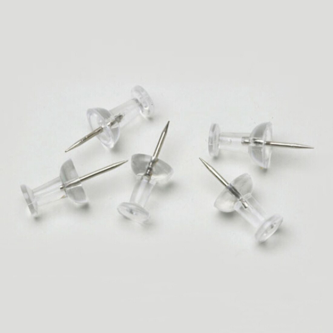 Chinchetas de corcho de dibujo para oficina, novedad, 100 Uds., empuje, Pulgar, tachuela, Color transparente, 3/8 pulgadas