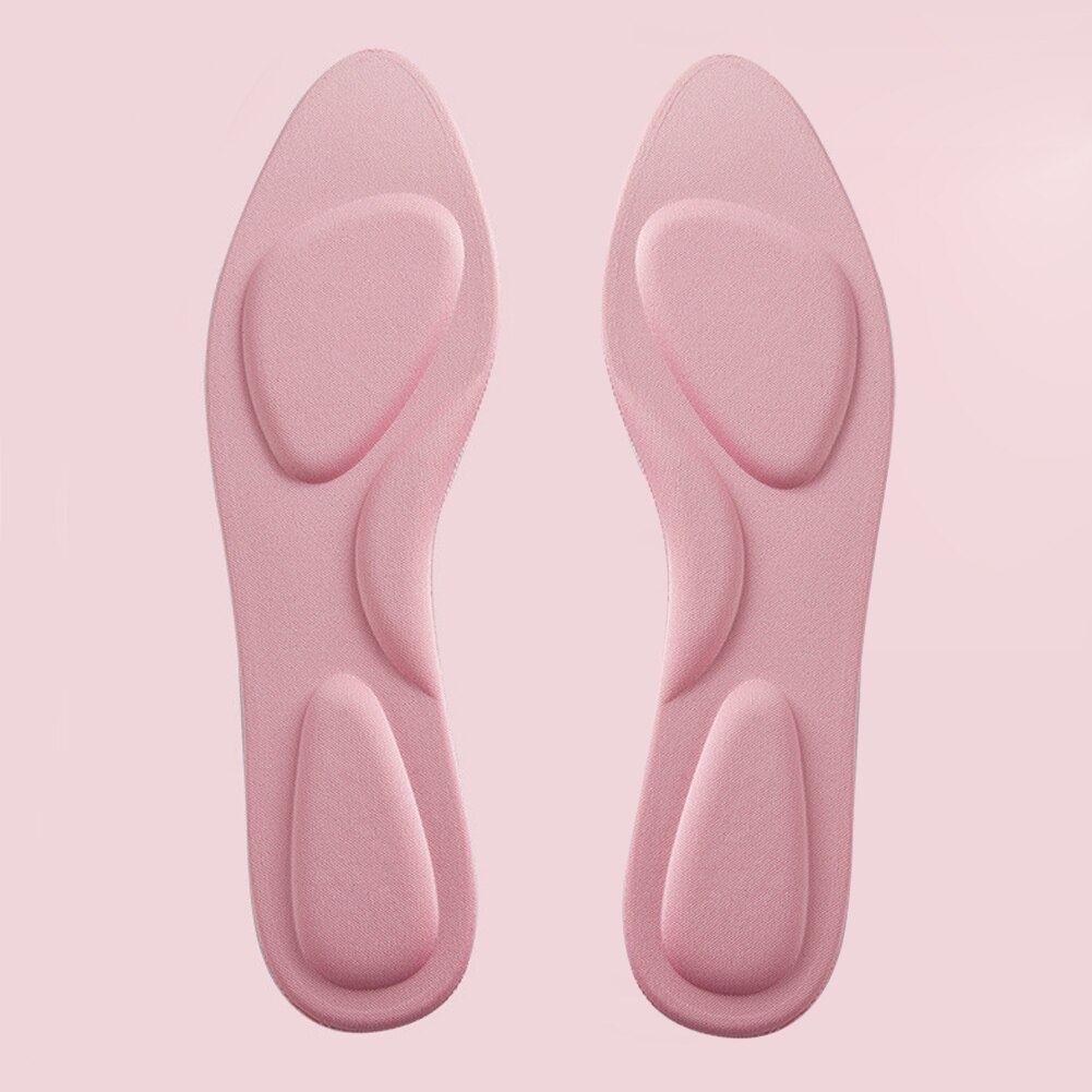 Plantillas ortopédicas de espuma para pies, almohadillas de esponja 4D para zapatos, pies planos, soporte para ARCO, masaje, fascitis Plantar, almohadilla deportiva: Rosa