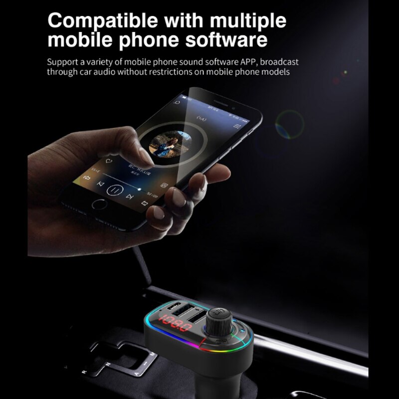 Handsfree Car Kit MP3 Player FM Transmitter Car Autos Dual USB Charger Bluetooth 5.0 Wireless FM Transmitter MP3 Player