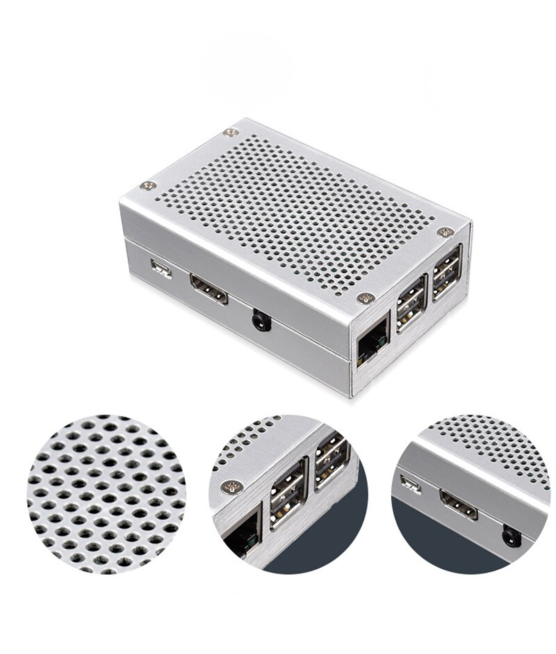 Metal Enclosure Raspberry Pi 3 Aluminum Case for RPI 3 Model B Compatible with Raspberry Pi 3 Model B+ Black Silver Case