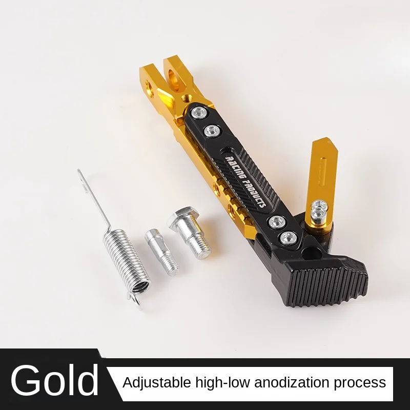 Nuovo cavalletto per moto, staffa per cavalletto da parcheggio, supporto laterale per piede, supporto per stampella, accessori per moto da cross, universale: Oro