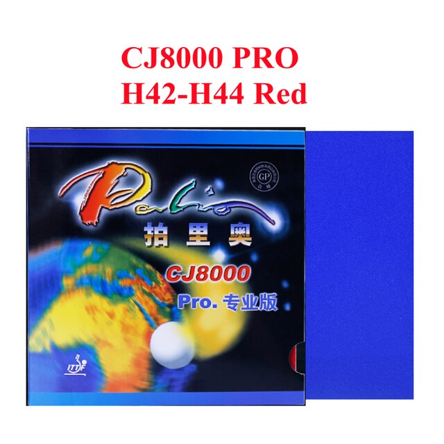 Palio CJ8000 Pro Loop Attack Pips-In Table Tennis (PingPong) Rubber With Sponge (38-41Degrees): PRO Red H42-H44