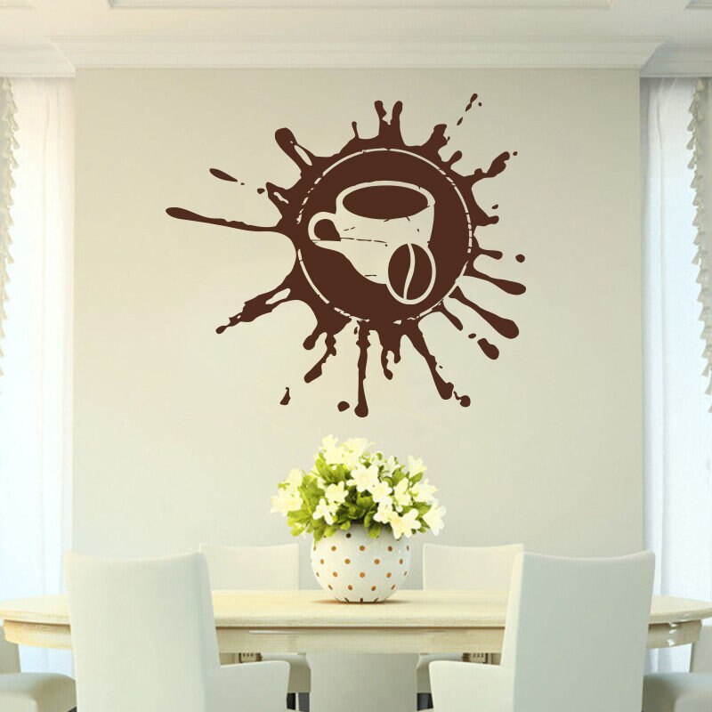 Coffee, drink, cappuccino, drink, grains, cafe,Food, Wall Decal Window Sticker Handmade A8-003
