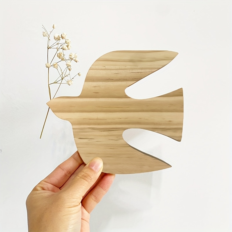 3pcs Bird-themed 2D Irregularity Wooden Irregular-Shaped Pendant Featuring Seagull Swallow Pigeon Wall Family Farmhouse Decorate