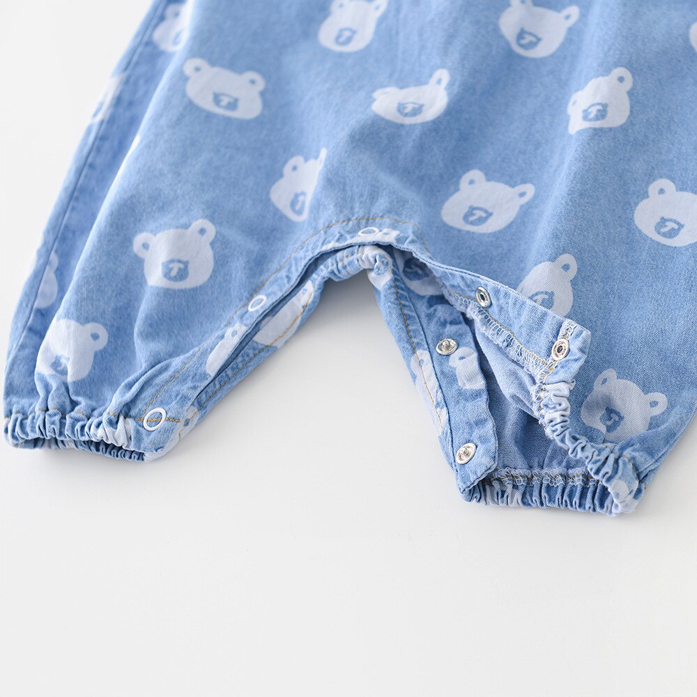 Bebê infantil roupas da menina do menino dos desenhos animados urso cowboy macacão bonito primavera criança sem mangas alças calças compridas macacão