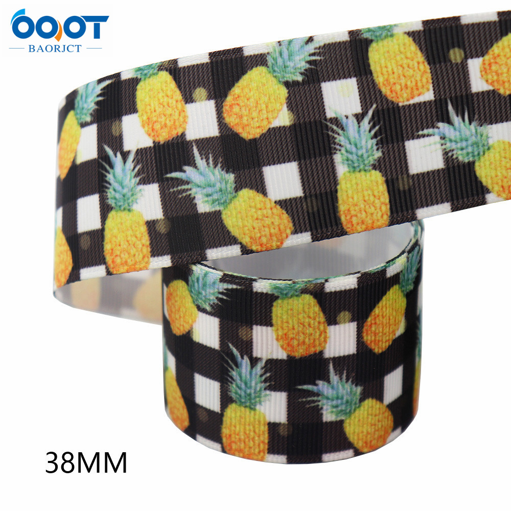 38Mm 10Yards M-21610-789 Fruit Serie Thermische Overdracht Gedrukt Grosgrain Linten, Boog Cap Diy Party Verpakking Materialen: M-21610-797