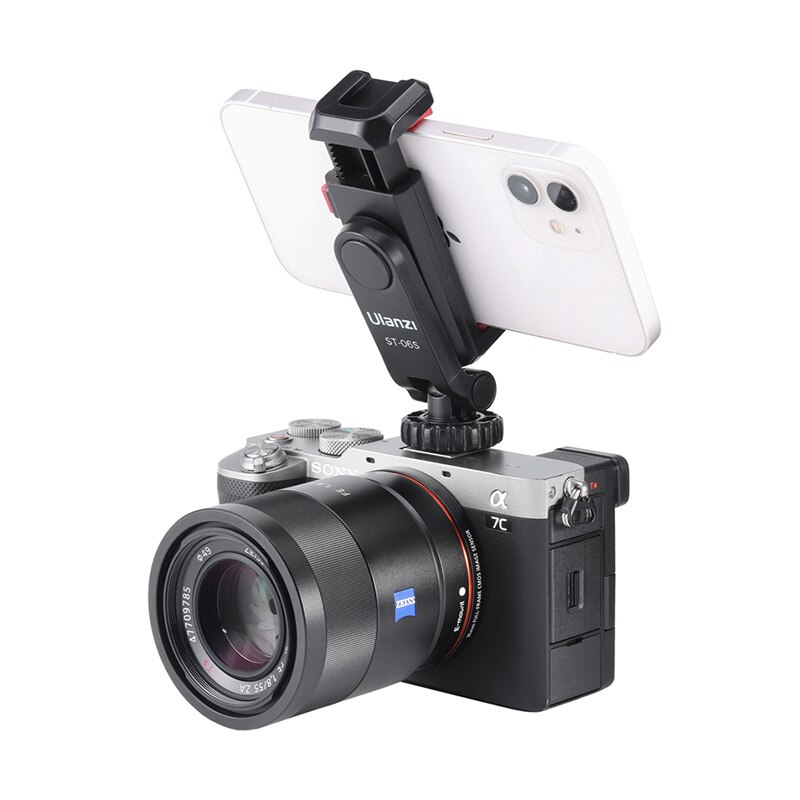 Ulanzi ST-06S 360 ° Draaibaar Telefoon Mount Houder Statief Met Koud Schoen Voor Mic Licht Telefoon Clip Voor Iphone 12 pro Max Smartphone