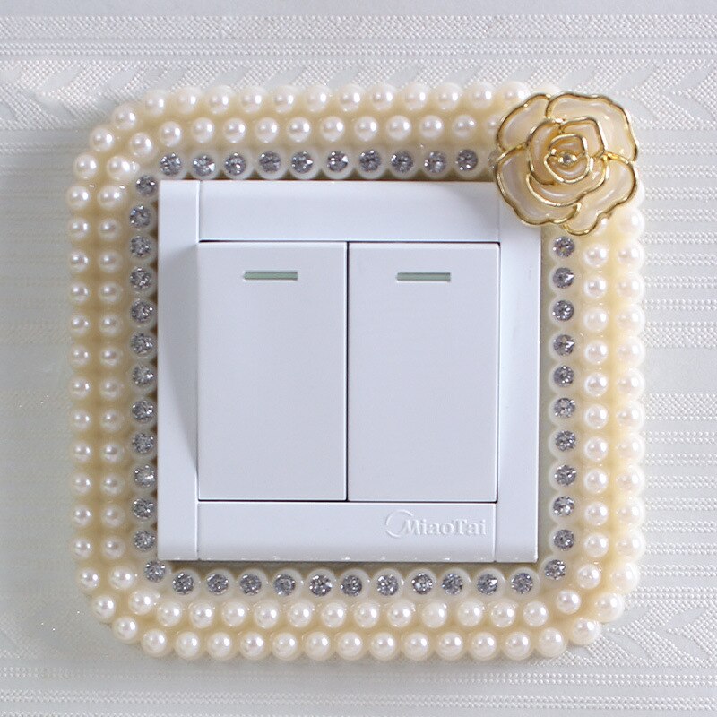 living room bedroom lamp wall socket protection decorative switch sticker wall sticker double switch cover decoration