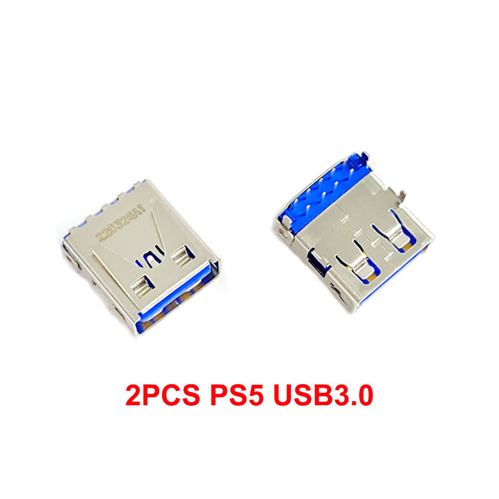 2 peças para ps5 usb 2.0 3.0 porta tipo-c conector de soquete fone de ouvido fone de ouvido conector de porta jack: LIGHT BLUE
