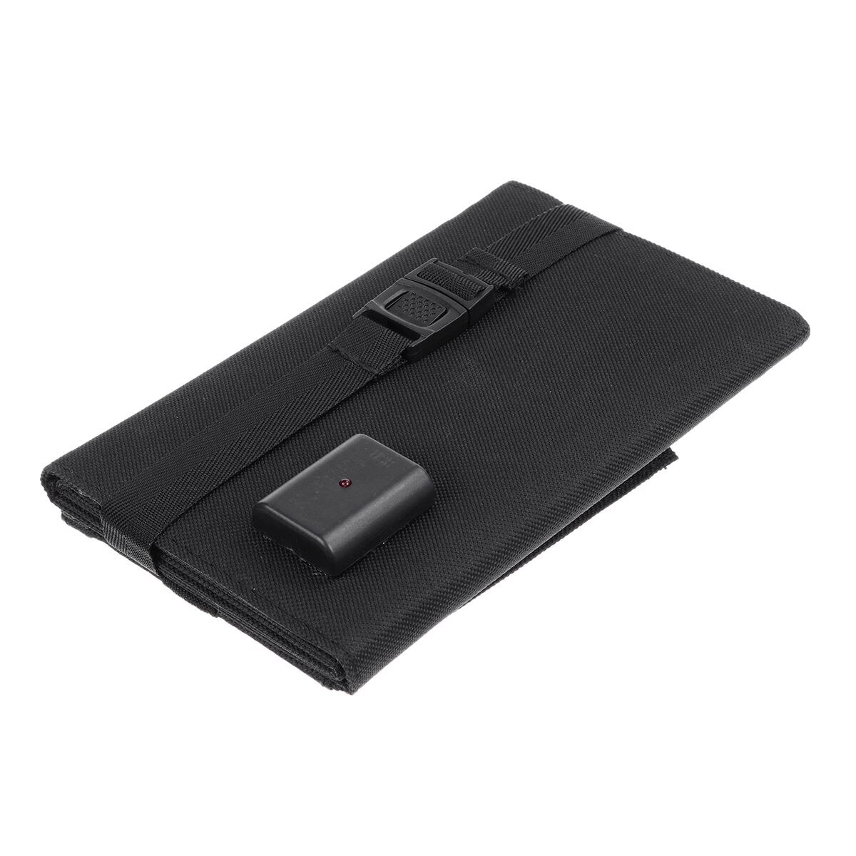 Foldable 50W Solar Panel 5V Sun power Solar Cells Folding Pack W/ 2 X Carabiners Portable Solar Charger for Phone Camping: black