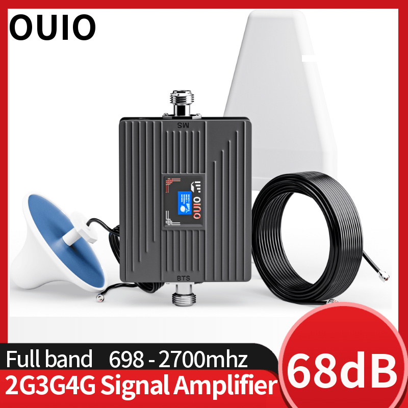 OUIO Signal Booster 2G 3G 4G LTE Band Cellular Amplifier Cell Phone Signal Repeater Kit Booster Network Repeater Antenna Kit