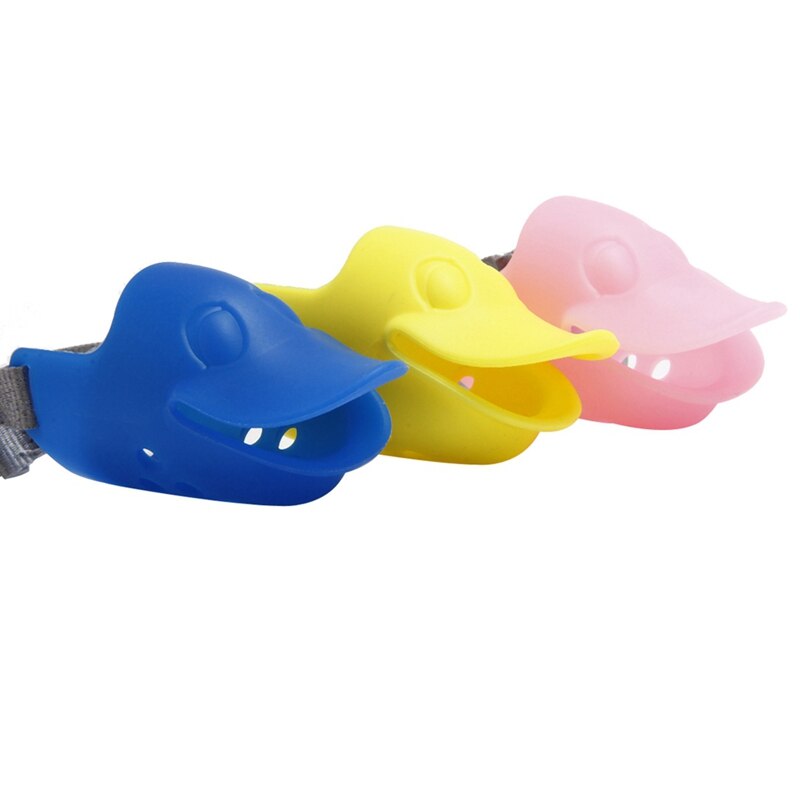 Dog Silicone Muzzle Cute Duck Mouth Mask Luminous Muzzle Bark Bite Stop Small Dog Anti-bite Masks For Dog Pets Accessories uv