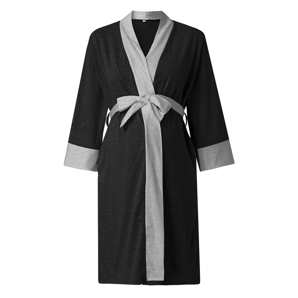 Camisola de maternidade enfermagem pijama, roupão de entrega de robe, camisola de amamentação, nuisette, femme: A  / L
