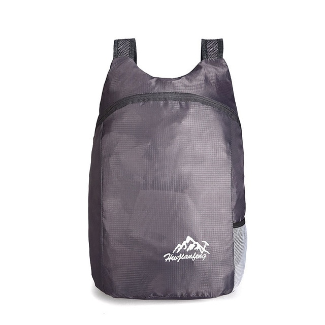 Letvægts 20l ultralette vandtæt, sammenklappelig udendørs camping vandreture rygsæk og opbevaringspose med høj kapacitet: Grå