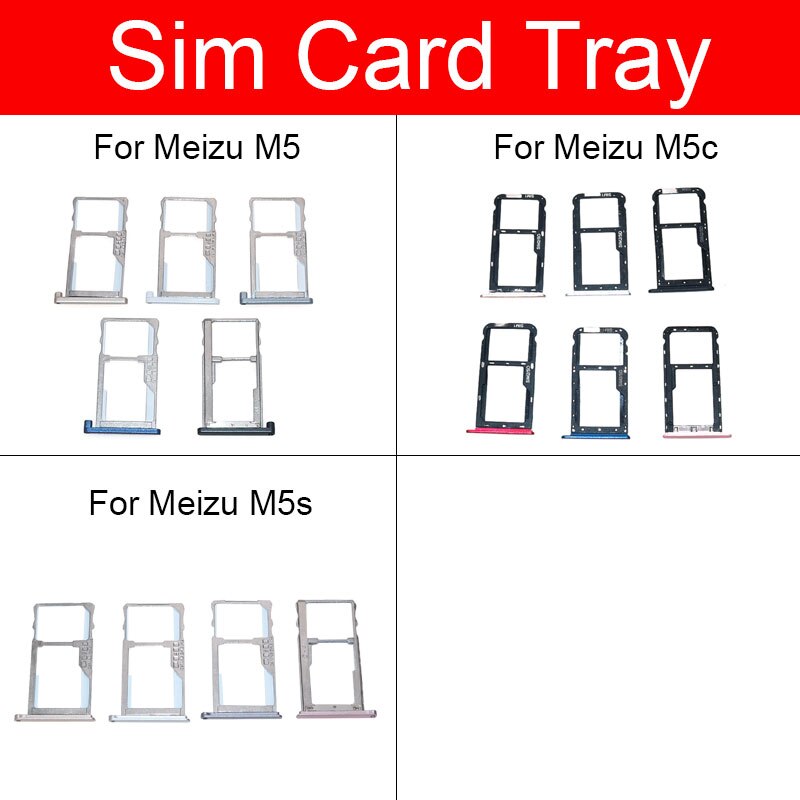 Soporte de la bandeja de la tarjeta SIM para Meizu Meilan encanto azul M5 M5c M5s M611A M611H adaptador de la ranura de la tarjeta Micro Sim piezas de reparación