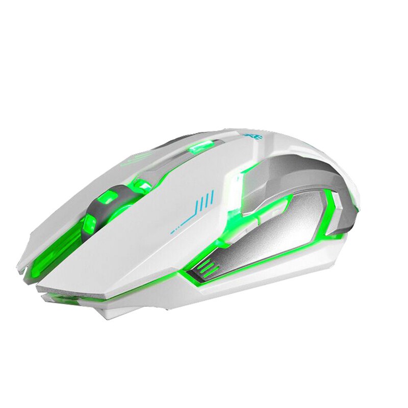 Mus raton genopladelig  x7 trådløs lydløs led baggrundsbelyst usb optisk ergonomisk gaming mus til pc bærbar computer mus: B