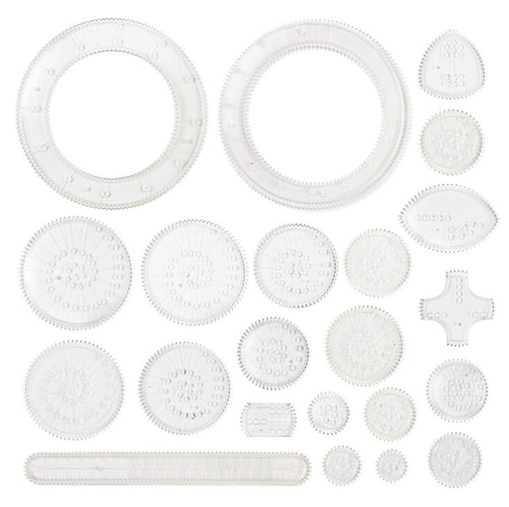 Spirograph-Conjunto de juguetes para dibujar, engranajes entrelazados, ruedas, accesorios de dibujo, juguete educativo , spirografos, GYH: 22Pcs WHC