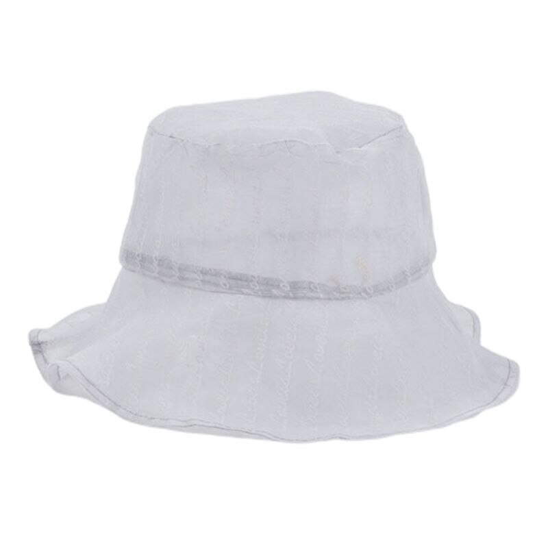 Vrouwen Mode Brieven Dunne Organza Visser Hoed Ademend Emmer Cap Zonneklep