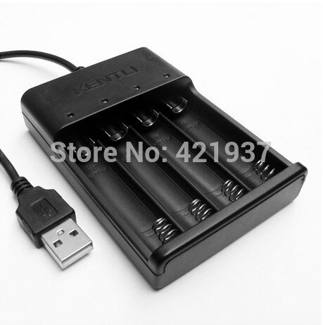 KENTLI 4 slots USB battery charger for KENTLI 1.5v AA lithium rechargeable battery