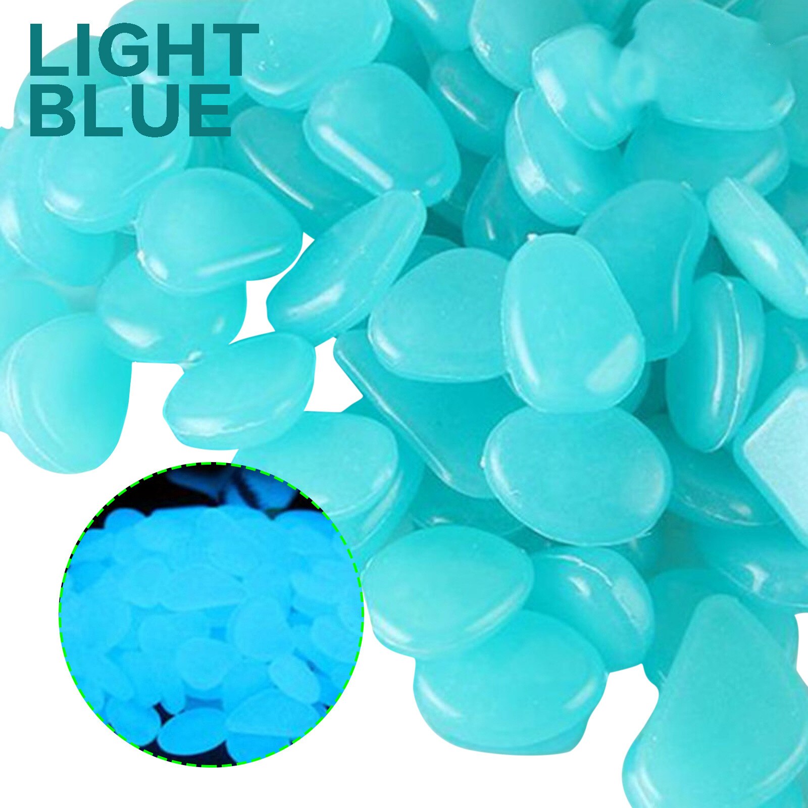 Aquarium Luminous Stone Garden Decoration Glow In The Dark Pebbles Luminous Stones Rocks 50pcs Aquariums Decor Garden Decoration: F
