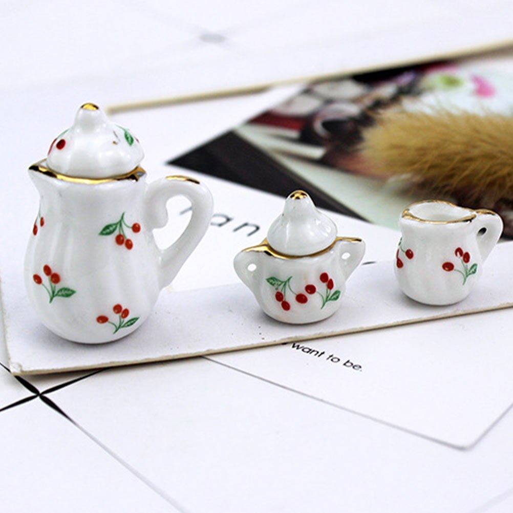 2 Sets Delicate Afternoon Tea Model Fairy House DIY Props Mini Tea Set Model