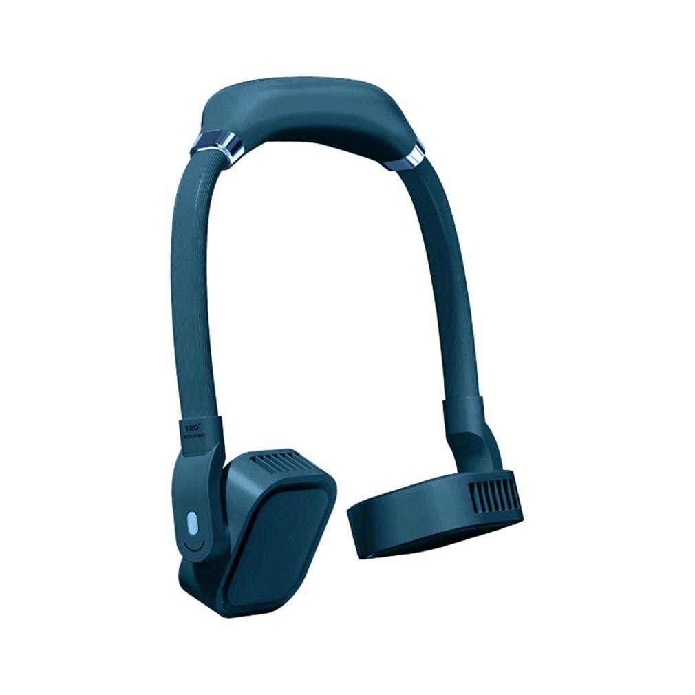 Portable Neck Fan - 4000mAh USB Rechargeable - Bladeless Personal Fan - 12hr Battery Life - ABS Silicone Metal