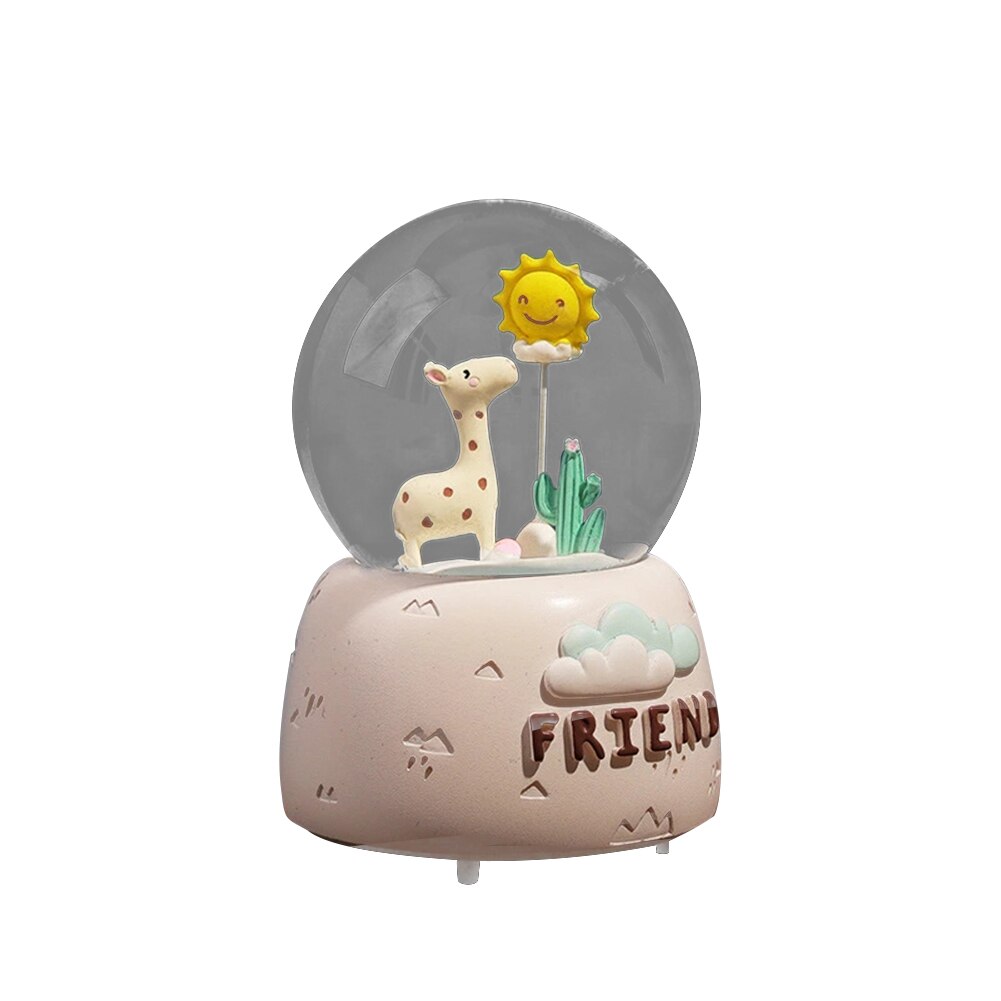 Caja de música con forma de bola de cristal, globo de nieve luminoso, de pareja, decoración festiva para el hogar, de San Valentín: B